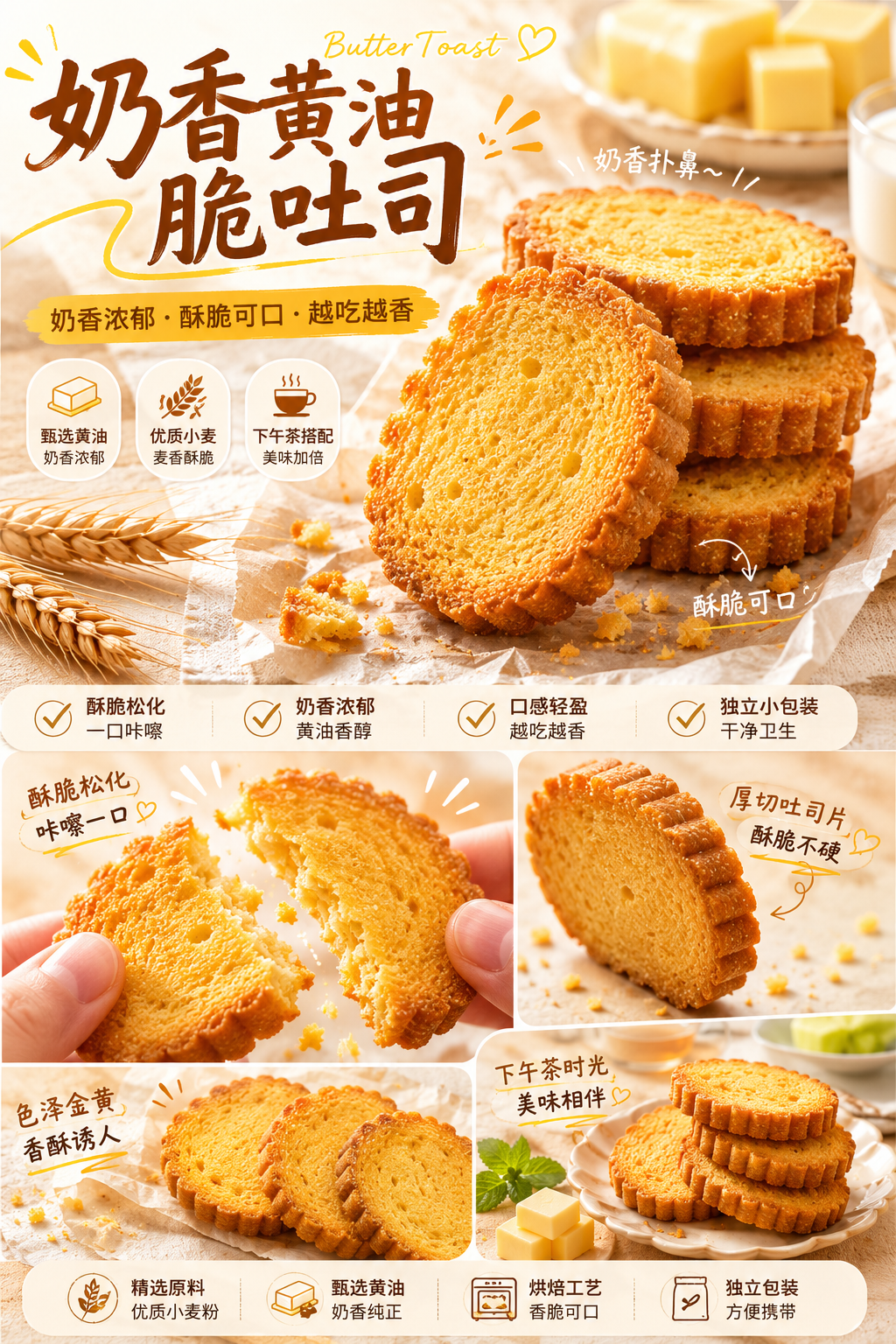 奶香黄油脆吐司